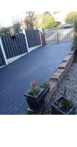 Block paving driveway - block,