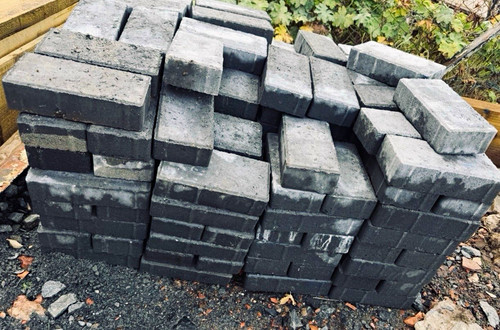 Grey rectangular stone paver - grey,